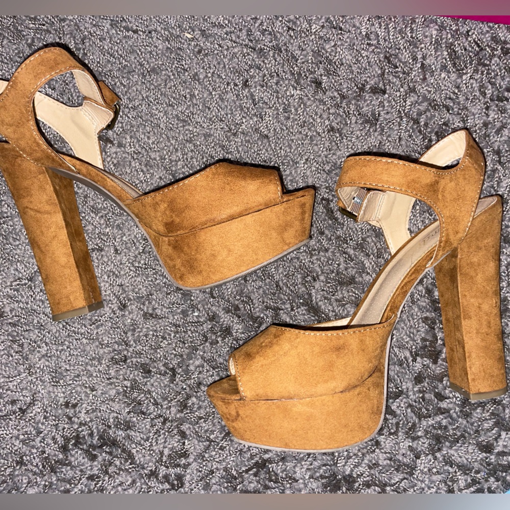 tan platform heels!